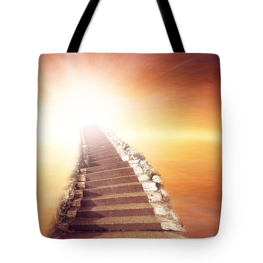 Stairway To Heaven Tote Bag featuring the photograph Stairway to heaven #2 by Les Cunliffe