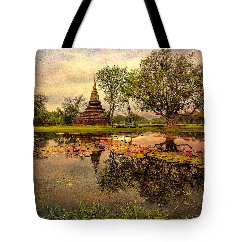 Sukhothai Historical Park Tote Bag featuring the photograph Sukhothai Historical Park #1 by Adrian Evans