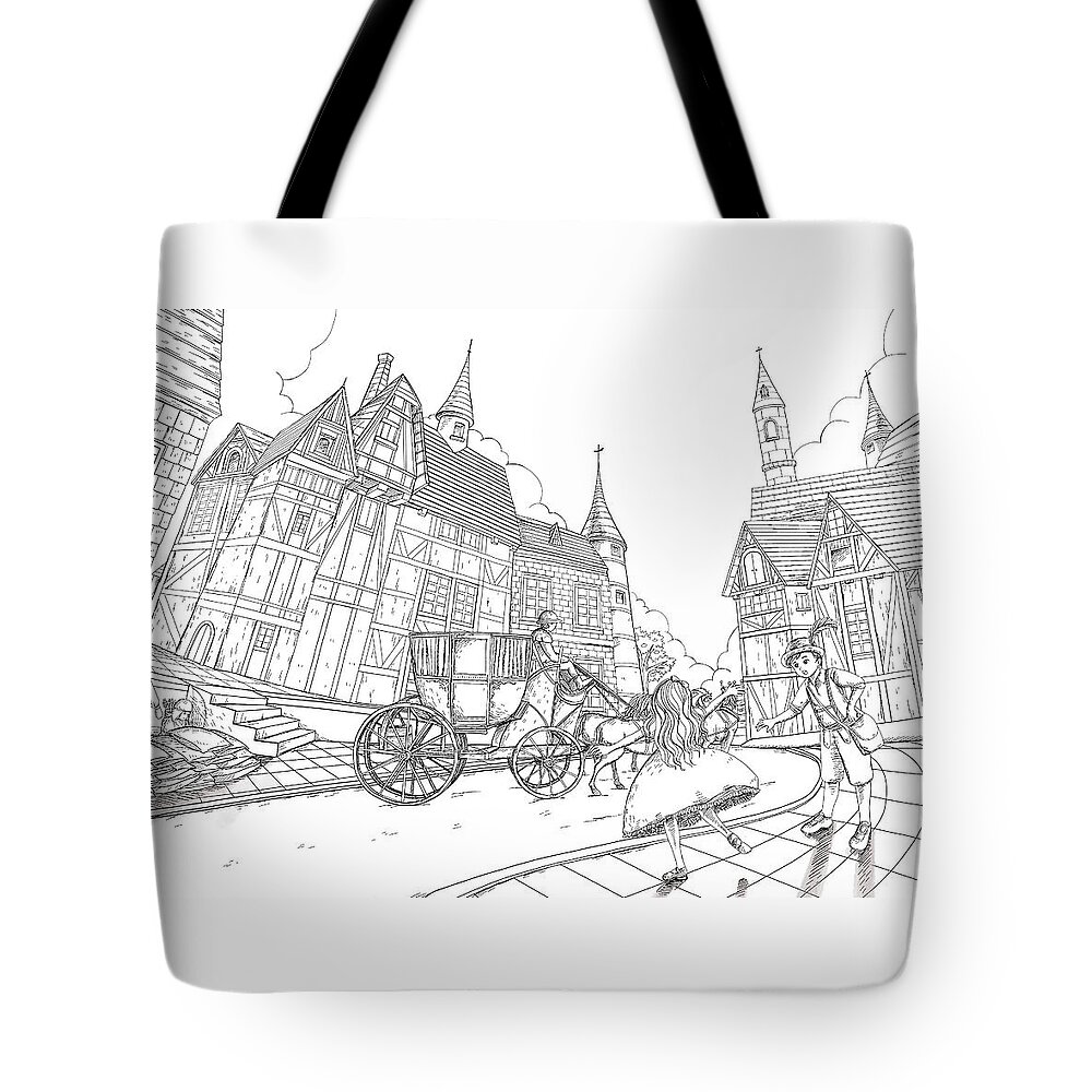 The Wurtherington Diary Tote Bag featuring the painting The Bavarian Village #3 by Reynold Jay