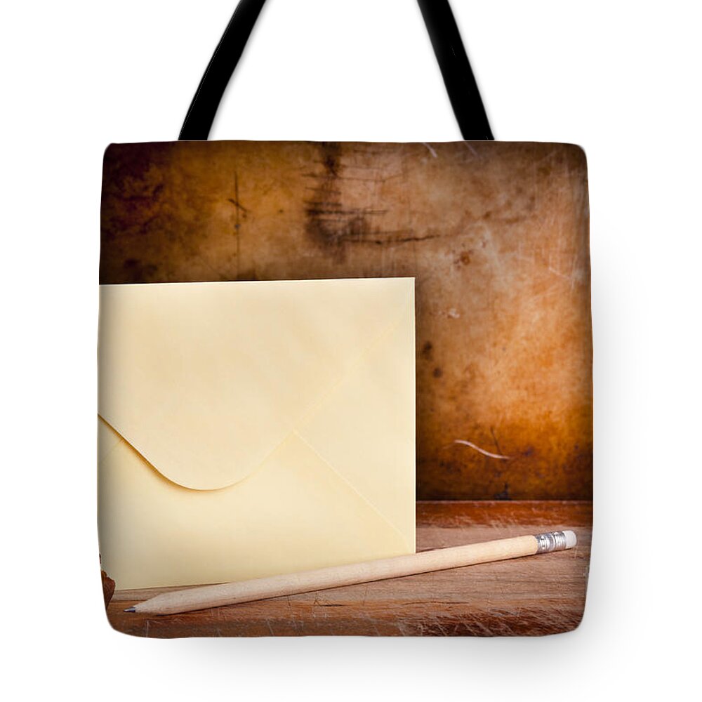 Ancient Tote Bag featuring the photograph Vintage Envelope Background #2 by THP Creative