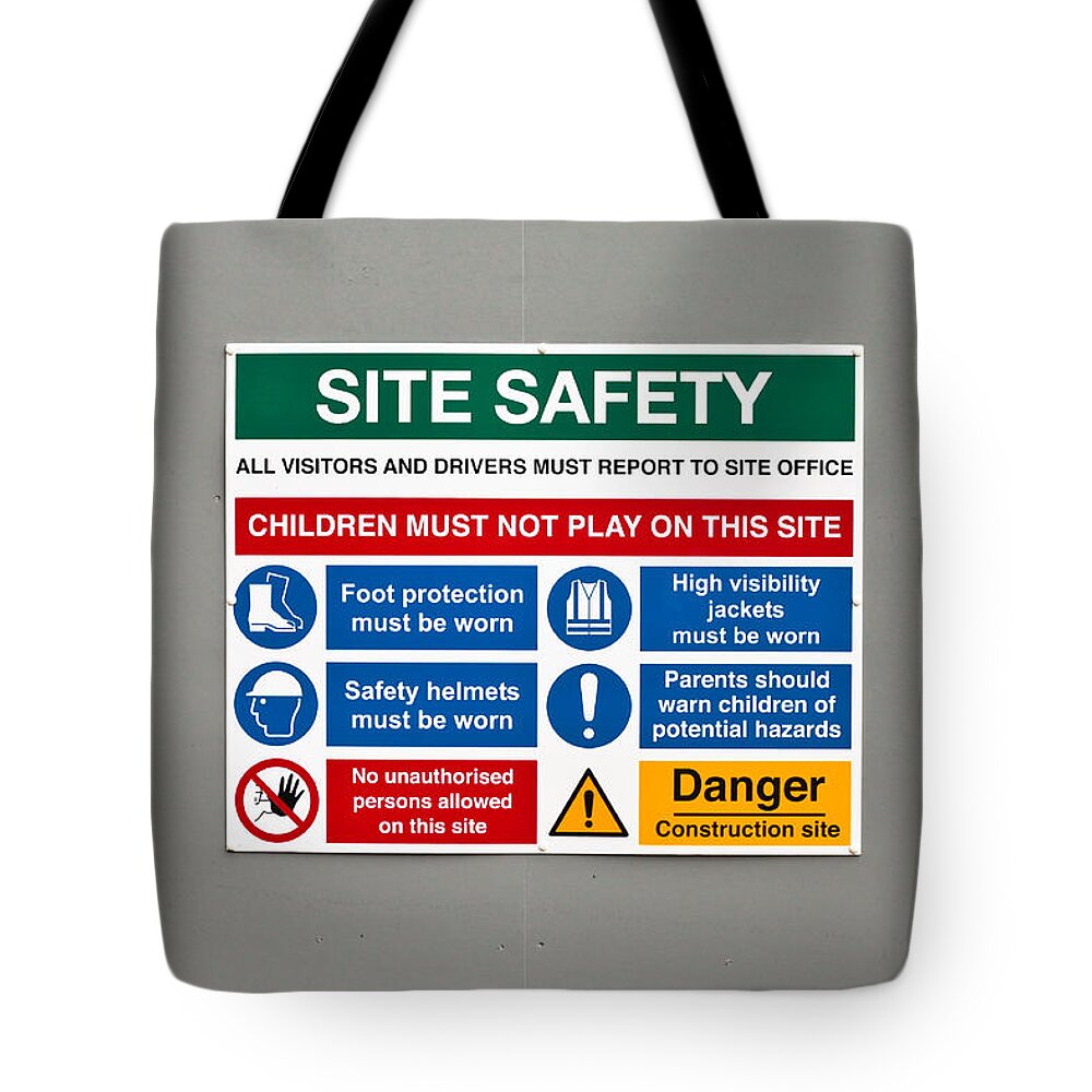 Background Tote Bag featuring the photograph Warning Sign #2 by Tom Gowanlock