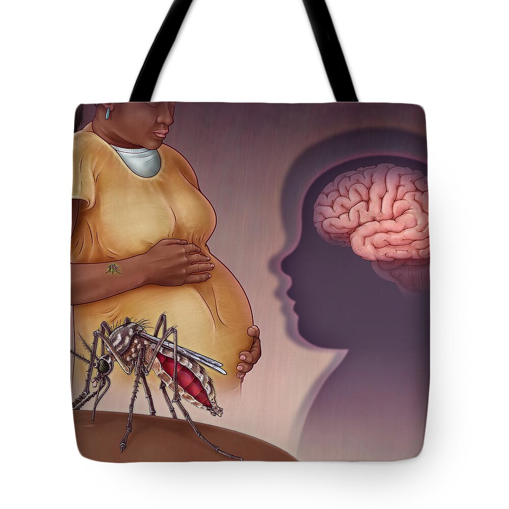 Illustration Tote Bag featuring the photograph Zika Virus, Illustration #2 by Evan Oto