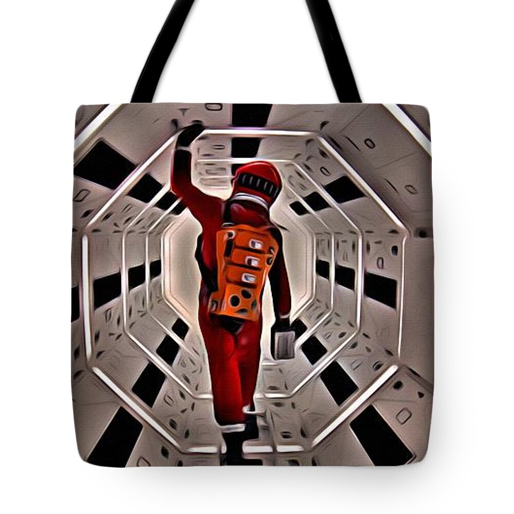 2001 Tote Bag featuring the painting 2001 A Space Odyssey by Florian Rodarte