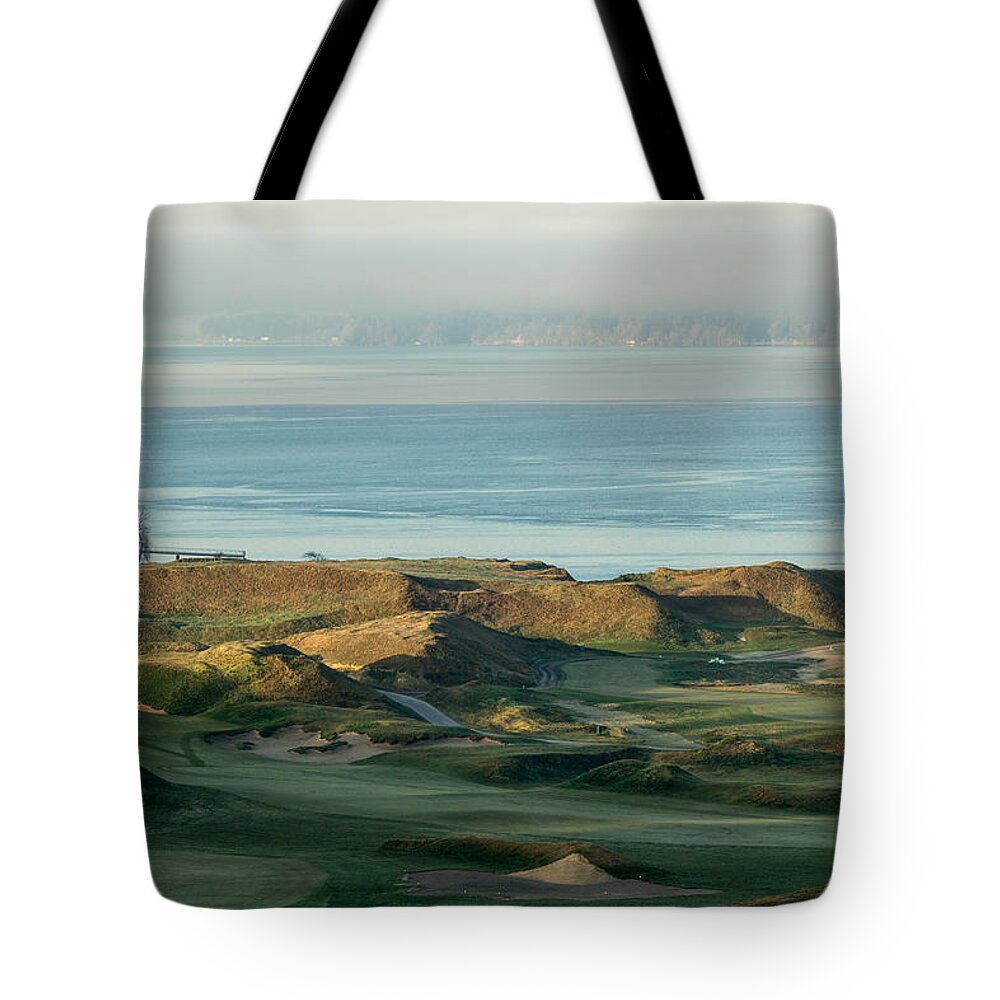 Golf Course Tote Bag featuring the photograph 2015 U.S. Open - Chambers Bay I by E Faithe Lester