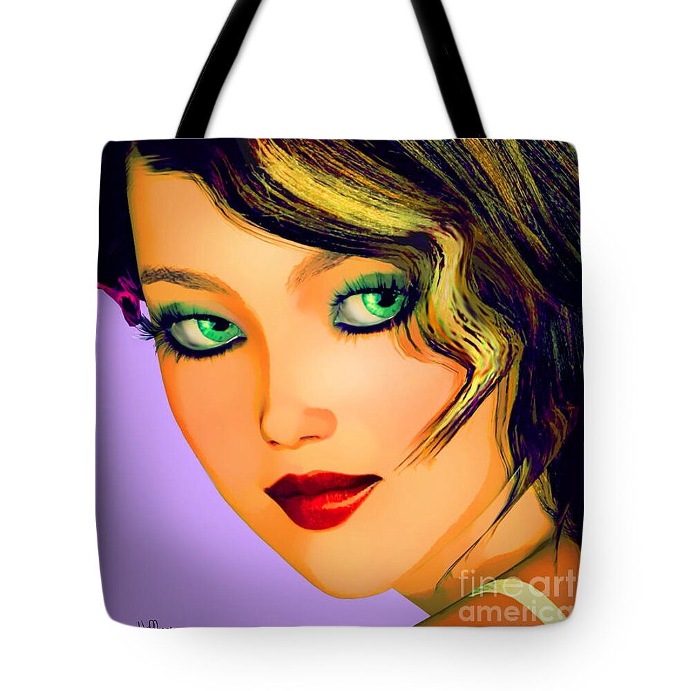 20's Tote Bag featuring the mixed media 20's Girl Pop by Alicia Hollinger
