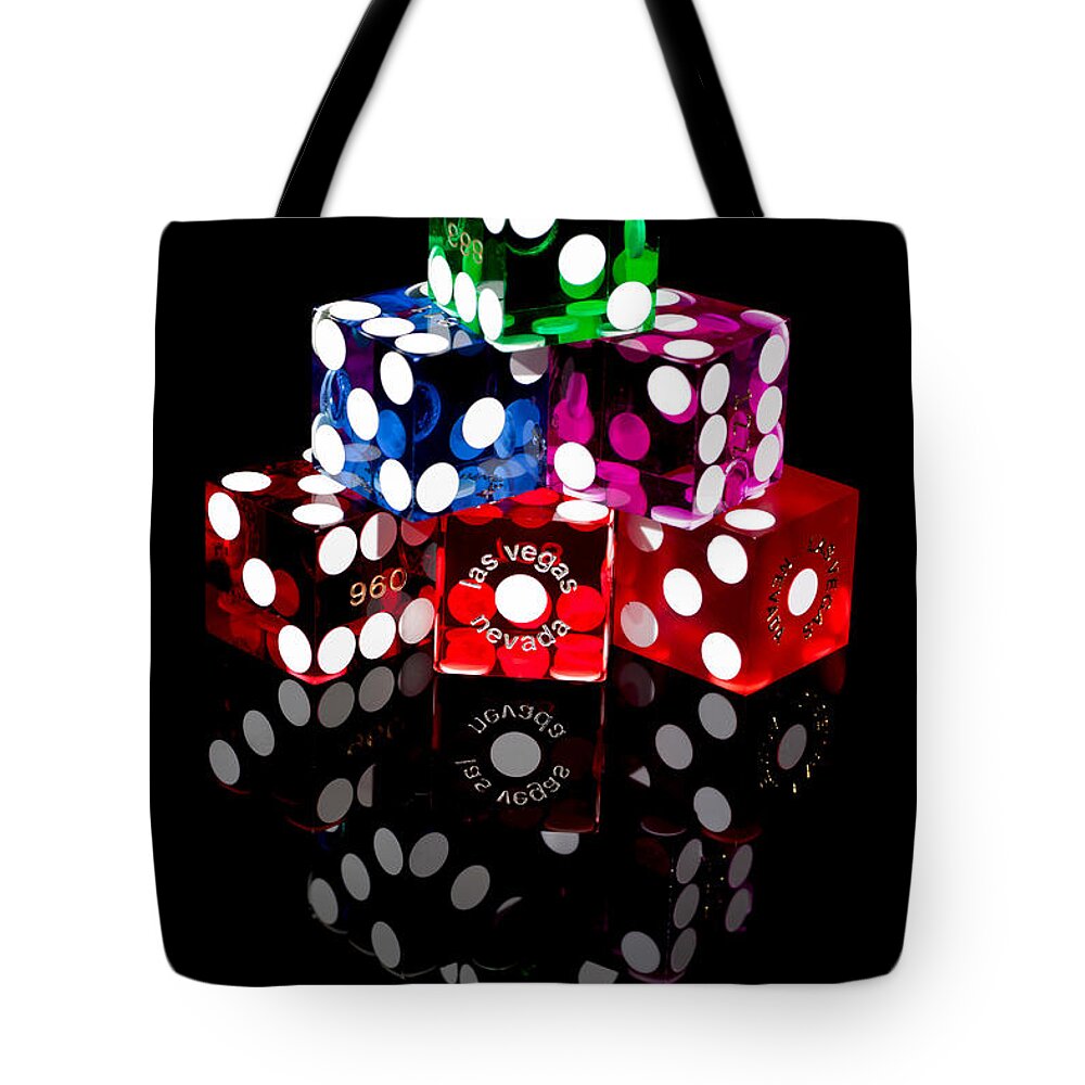 Dice Tote Bag featuring the photograph Colorful Dice by Raul Rodriguez