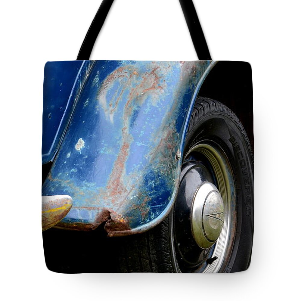 Blue Tote Bag featuring the photograph Terra Nova HS Car Show by Dean Ferreira