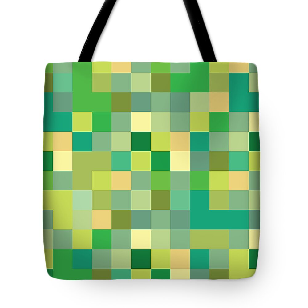 Abstract Tote Bag featuring the digital art Pixel Art #25 by Mike Taylor