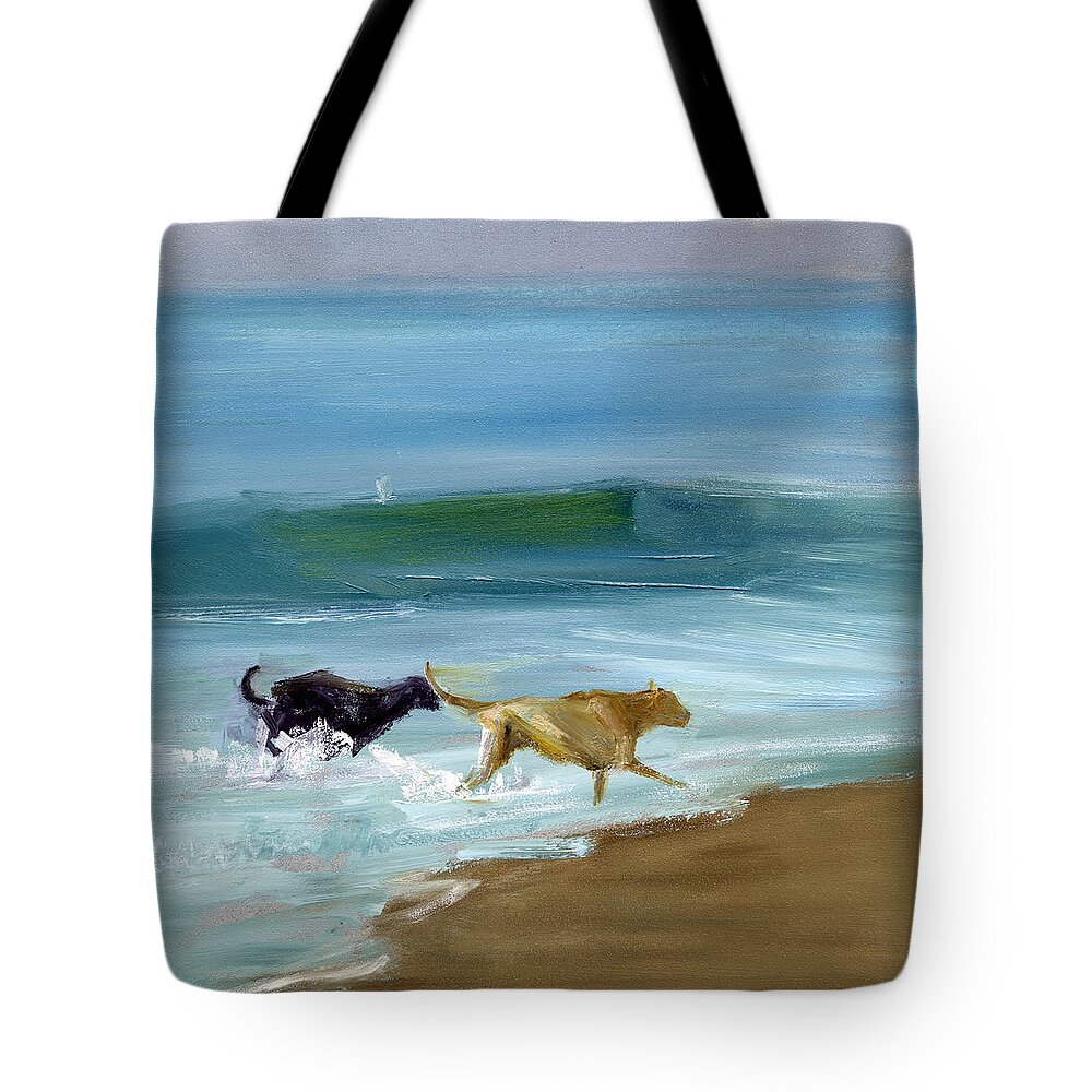 Dogs Tote Bag featuring the painting Untitled #947 by Chris N Rohrbach