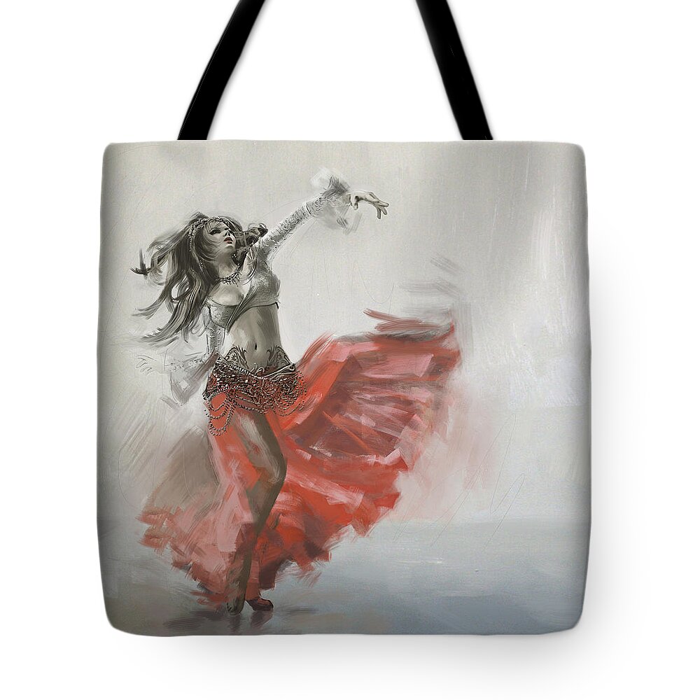Belly Dance Art Tote Bag featuring the painting Belly Dancer 4 by Corporate Art Task Force