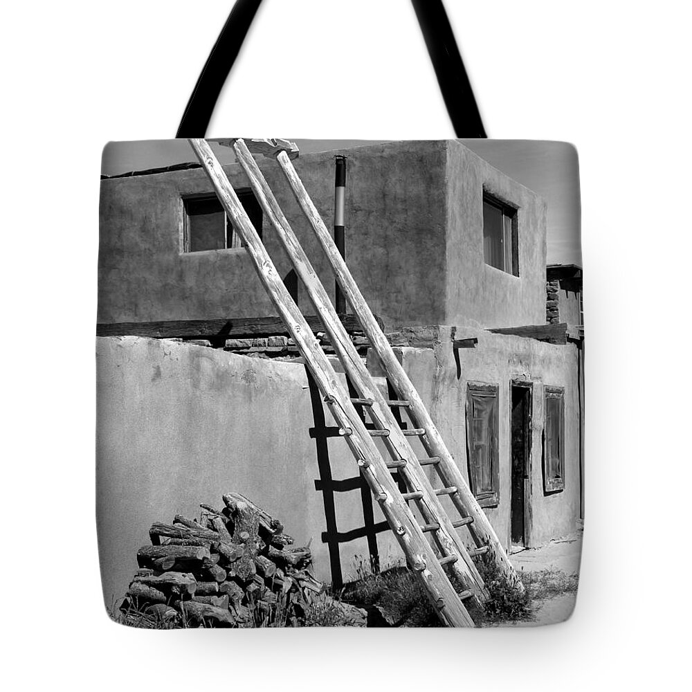 Acoma Pueblo Tote Bag featuring the photograph Acoma Pueblo Adobe Homes by Mike McGlothlen