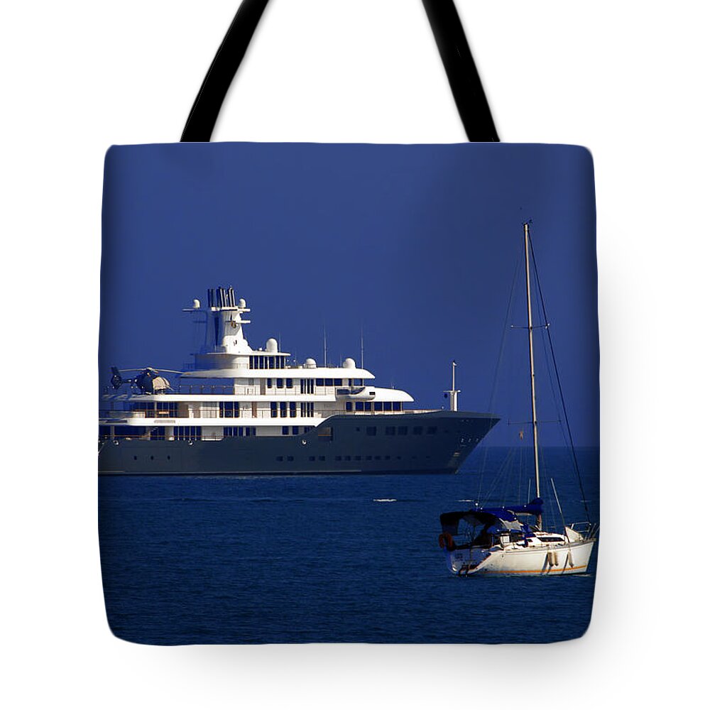 Port Tote Bag featuring the photograph Antibes - Superyachts of Billionaires #3 by Alexandra Till