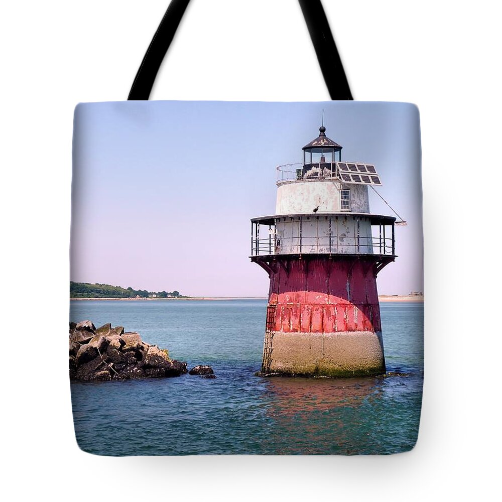 Lighthouses Tote Bag featuring the photograph Bug Light by Janice Drew