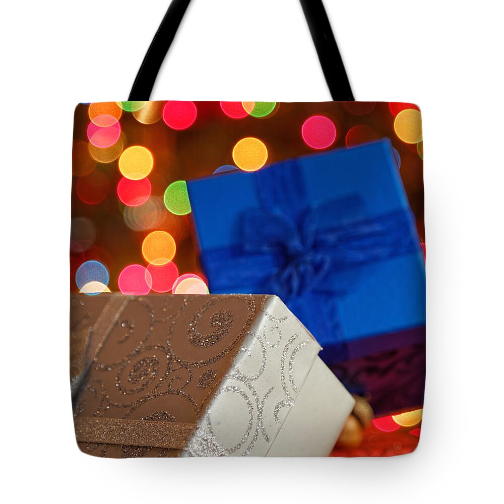 Background Tote Bag featuring the photograph Christmas Gifts #3 by Peter Lakomy