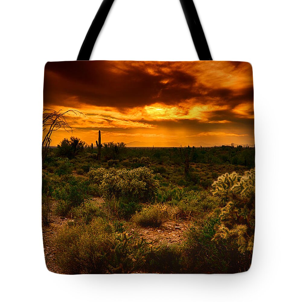 Sunset Tote Bag featuring the photograph Desert Gold #3 by Saija Lehtonen