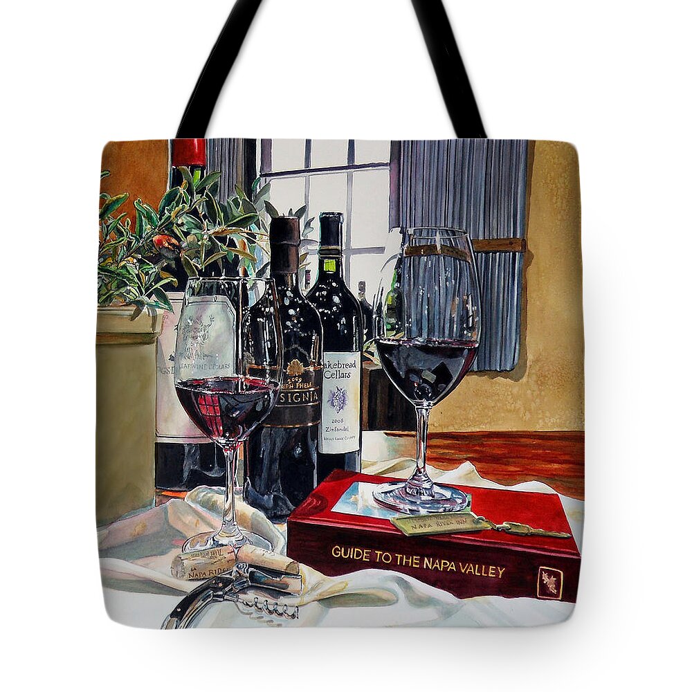 Napa Tote Bag featuring the painting Guide to the Napa Valley by Gail Chandler
