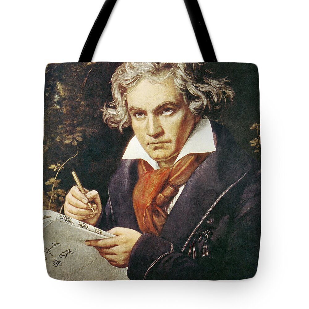 1819 Tote Bag featuring the painting Ludwig Van Beethoven (1770-1827) #3 by Granger