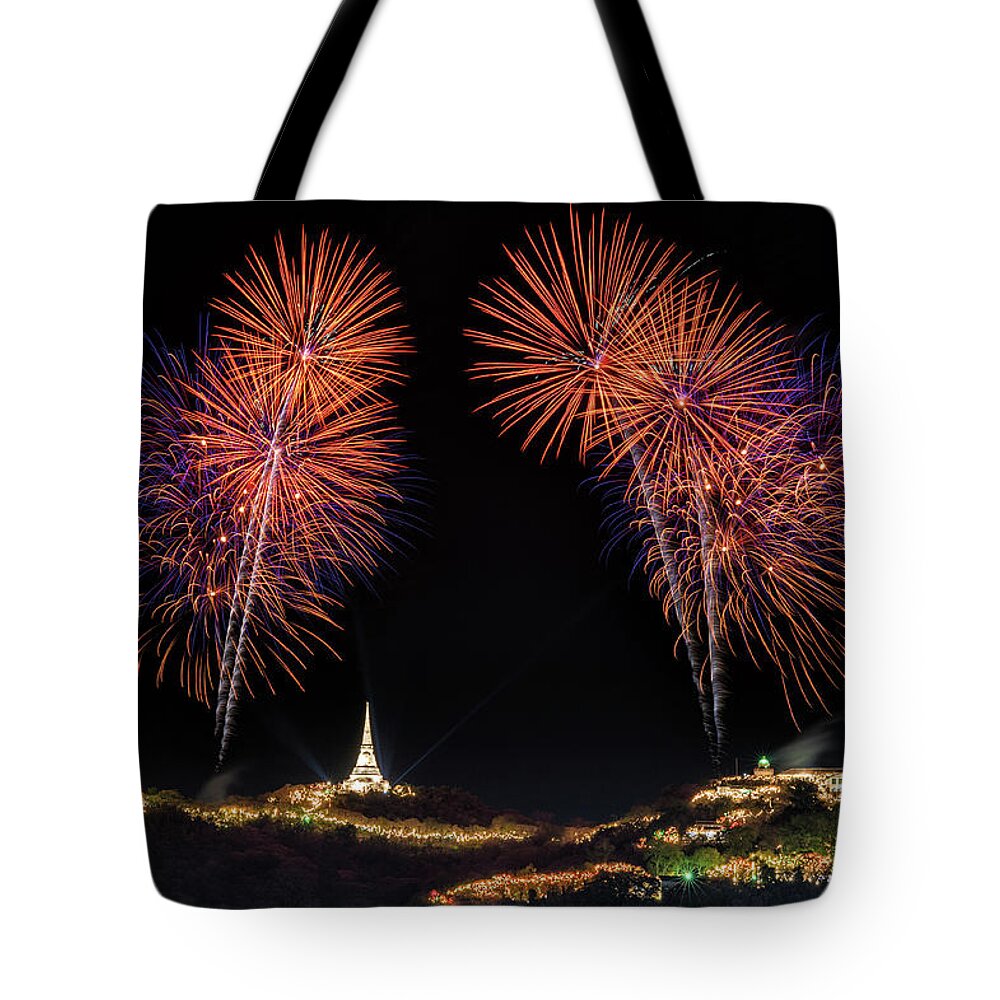 Firework Display Tote Bag featuring the photograph Phra Nakhon Khiri Historical Park #3 by Nitichuysakul Photography