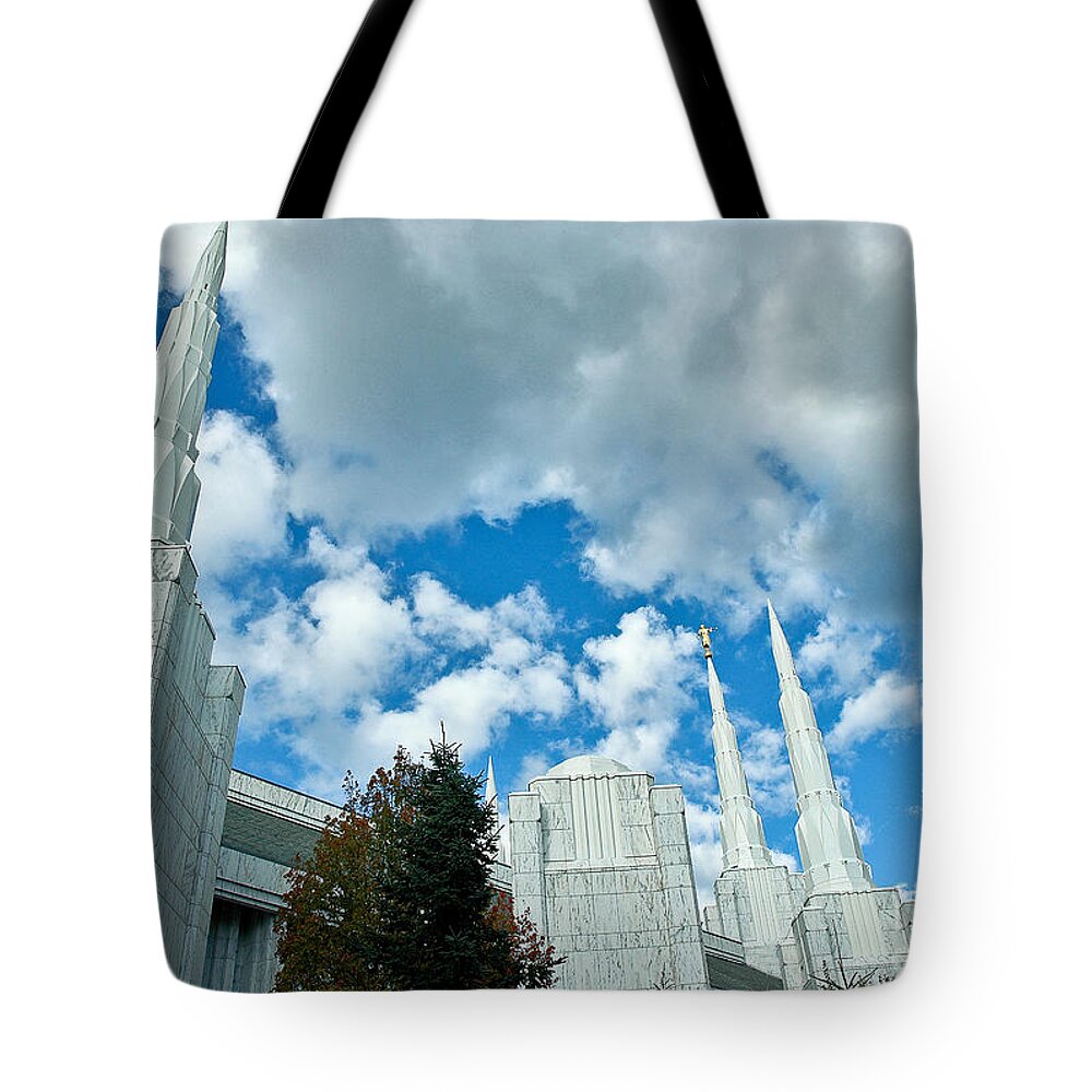 Pacific Tote Bag featuring the photograph Portland Oregon LDS Temple #3 by Nick Boren