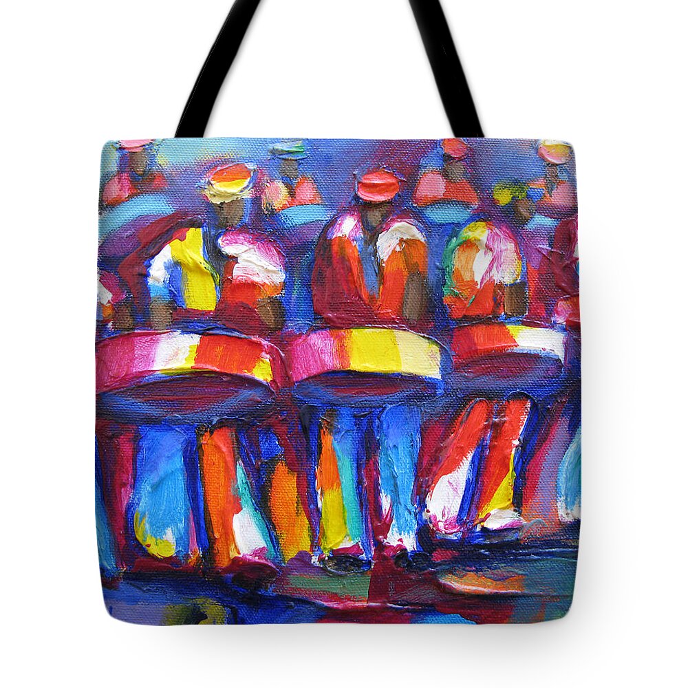 Steel Tote Bag featuring the painting Steel Pan by Cynthia McLean