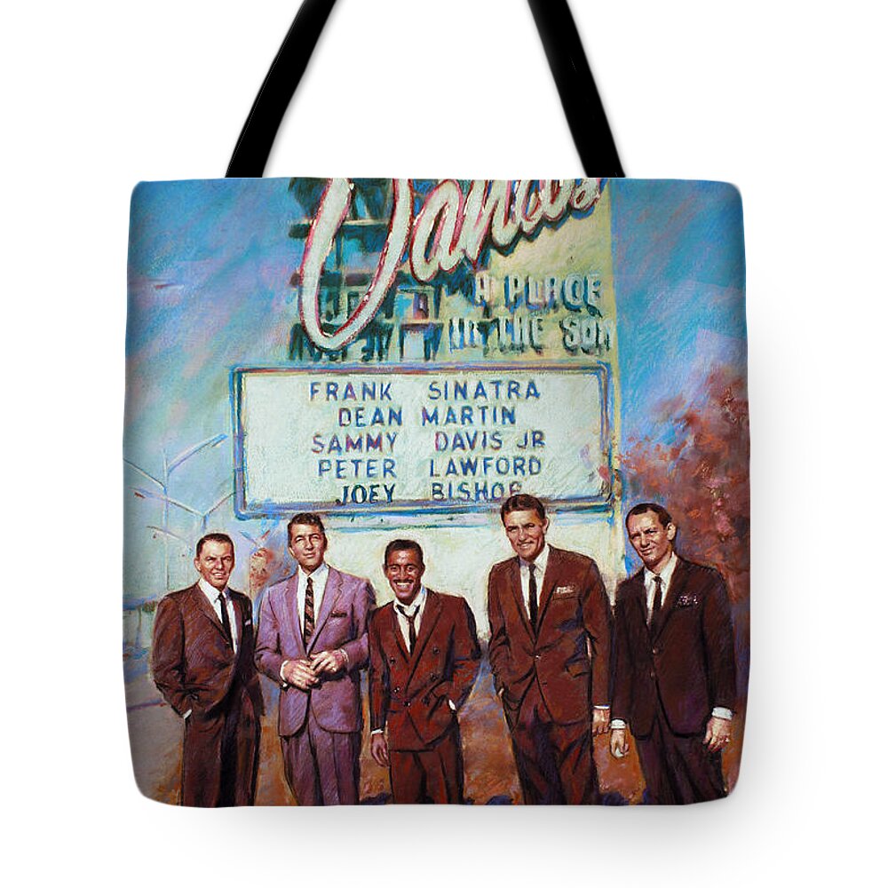 The Rat Pack Tote Bag featuring the drawing The Rat Pack #3 by Viola El