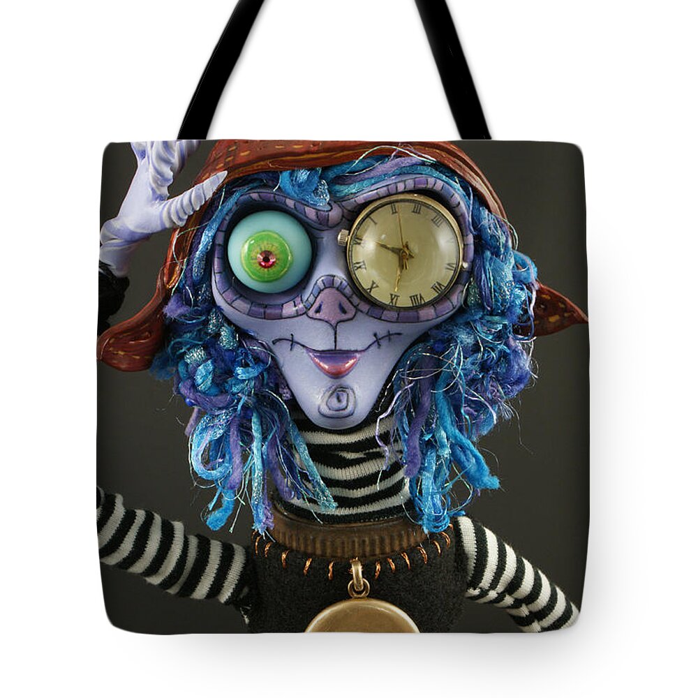 Time Collector Tote Bag featuring the sculpture Time Collector #4 by Judy Henninger