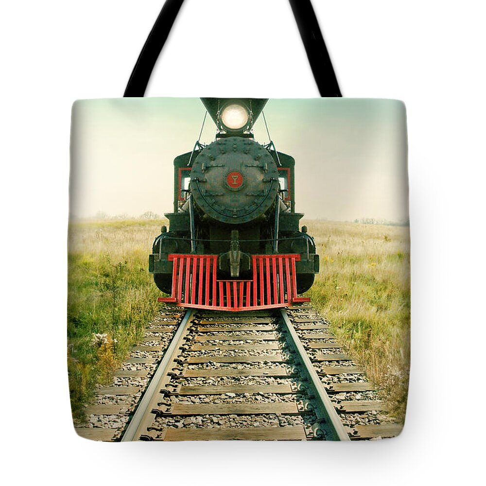 Engine Tote Bag featuring the photograph Vintage Train Engine #3 by Jill Battaglia