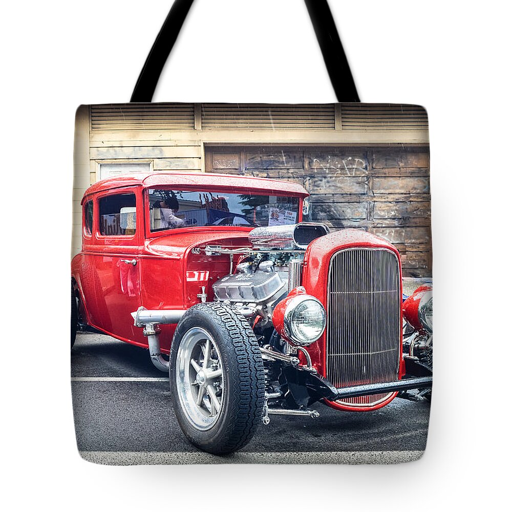 Car Tote Bag featuring the photograph '32 Ford Coupe Souped #32 by Ronda Broatch