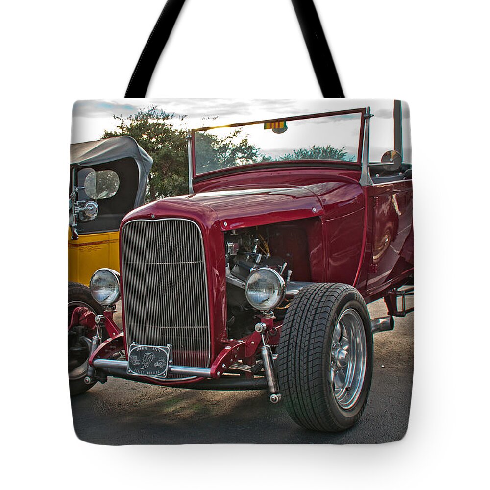 Hot Rod Tote Bag featuring the photograph 32 High Boy by John Black