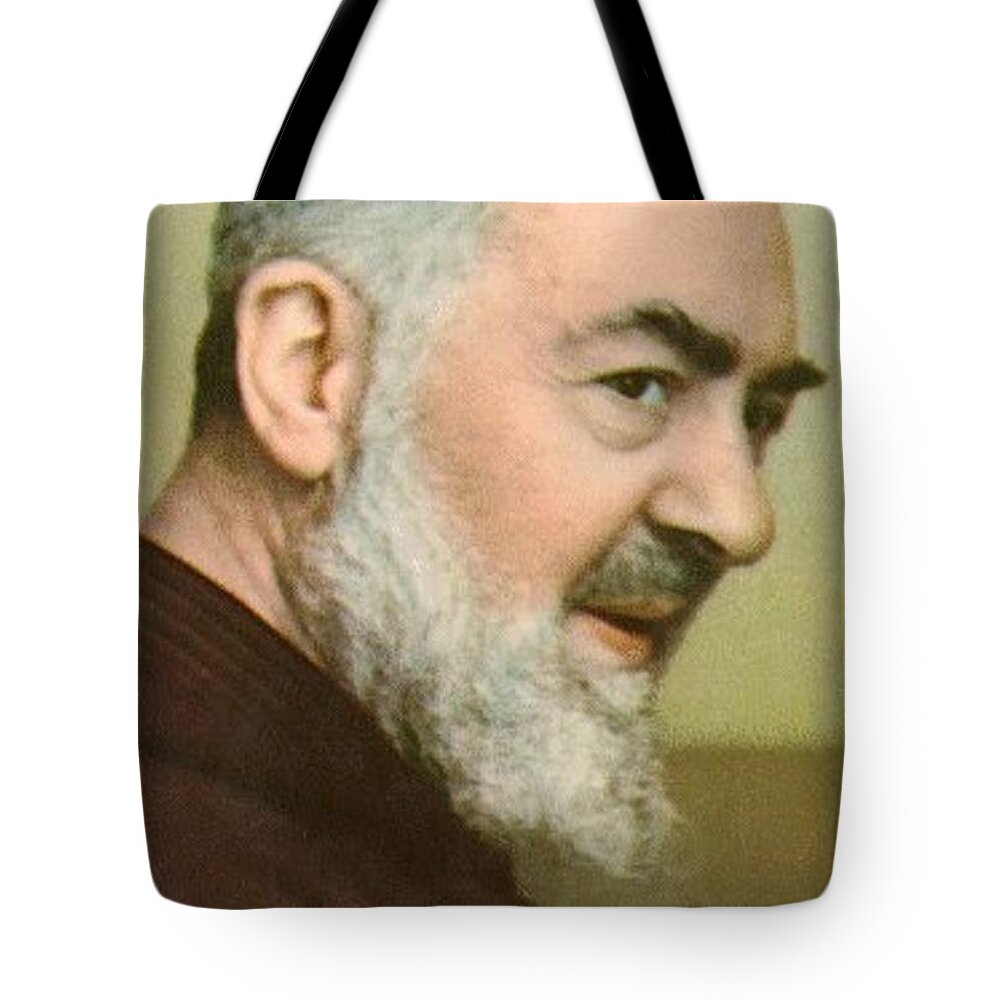 Prayer Tote Bag featuring the photograph Padre Pio #32 by Archangelus Gallery