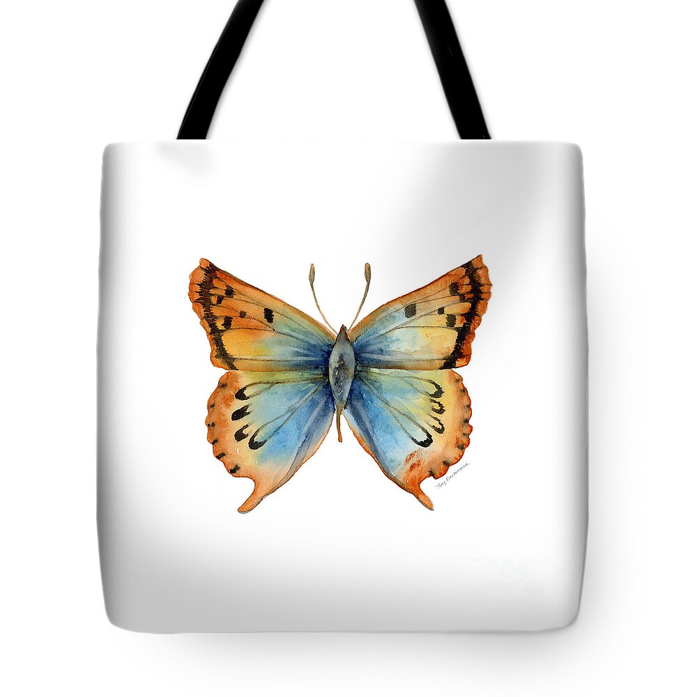 Opal Tote Bag featuring the painting 33 Opal Copper Butterfly by Amy Kirkpatrick