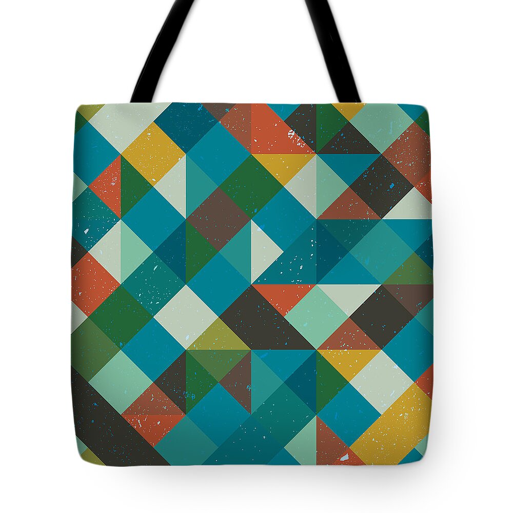 Abstract Tote Bag featuring the digital art Pixel Art #33 by Mike Taylor