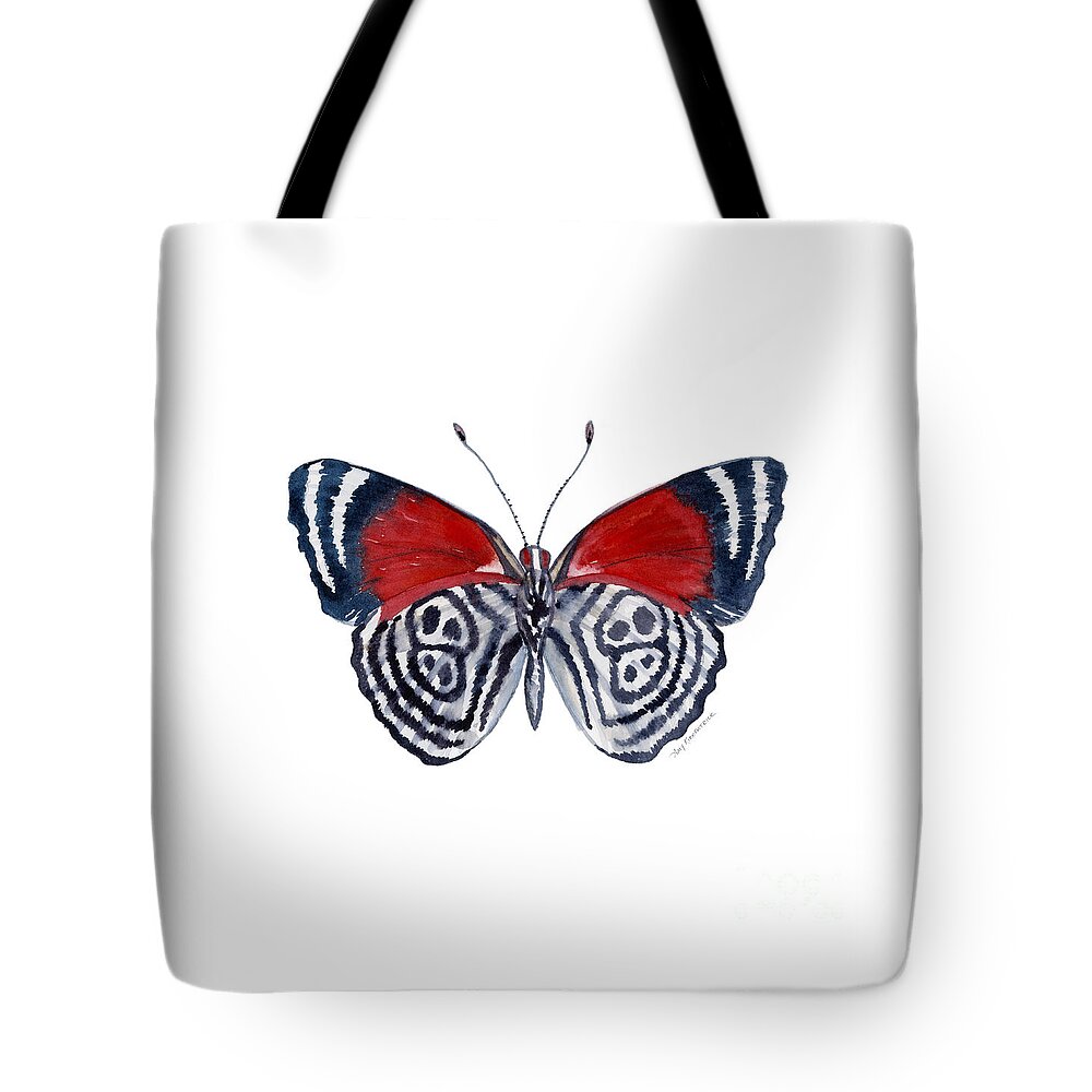 Diathria Tote Bag featuring the painting 37 Diathria Clymena Butterfly by Amy Kirkpatrick