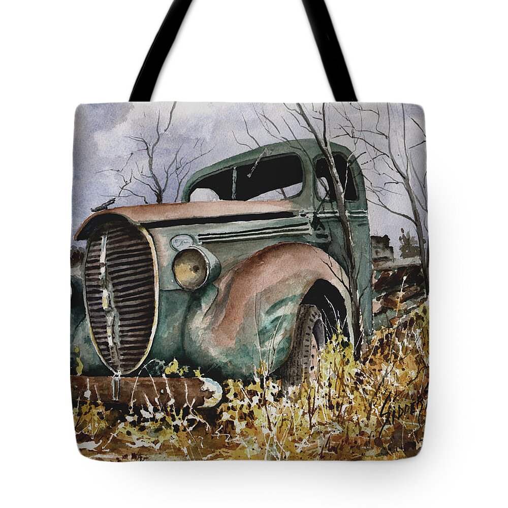 Truck Tote Bag featuring the painting 39 Ford Truck by Sam Sidders