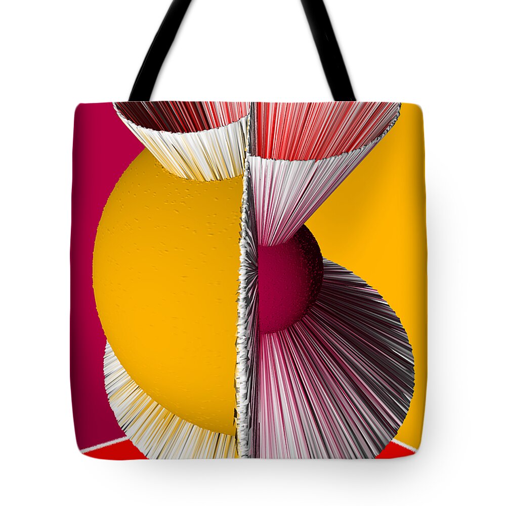 3d Tote Bag featuring the digital art 3D Abstract 16 by Angelina Tamez