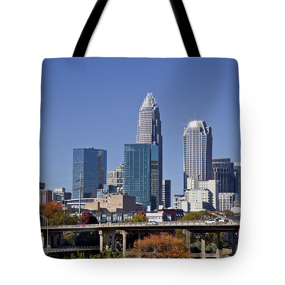 Skyline Tote Bag featuring the photograph Charlotte Skyline #4 by Jill Lang