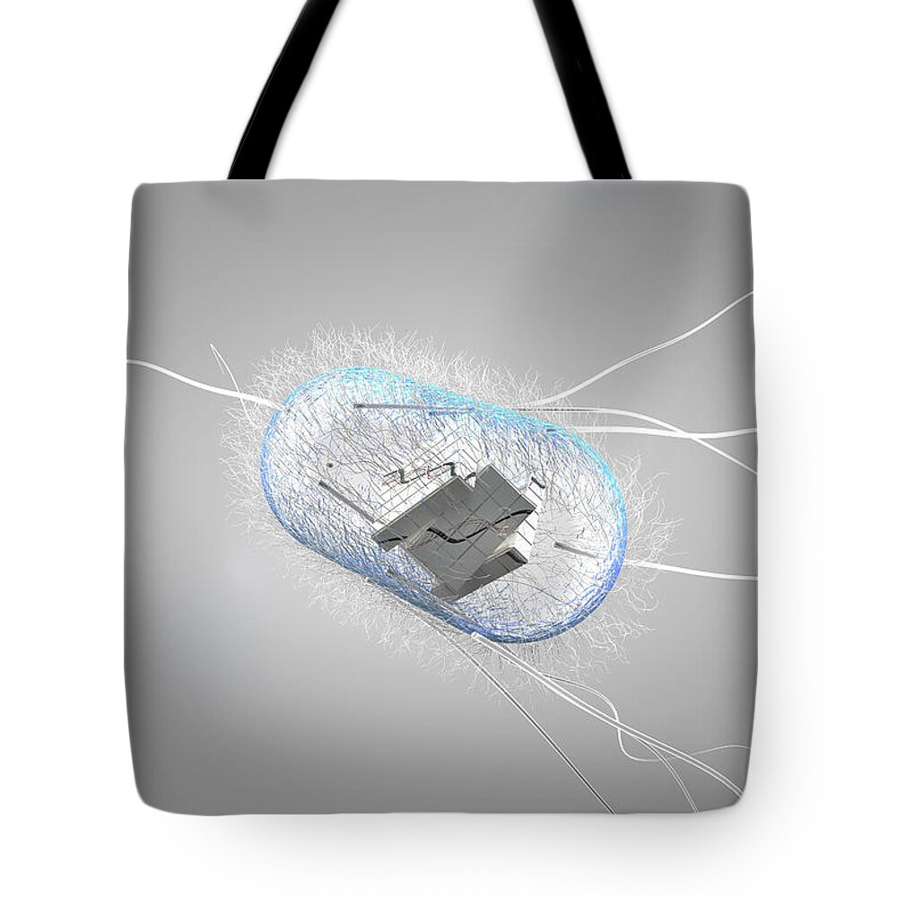 Acid Tote Bag featuring the photograph Engineered Bacterial, Conceptual #4 by Ella Marus Studio