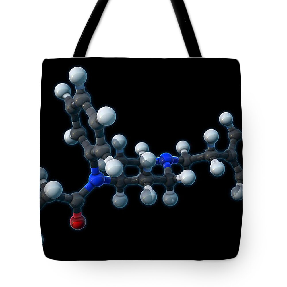 Model Tote Bag featuring the photograph Fentanyl, Molecular Model by Evan Oto