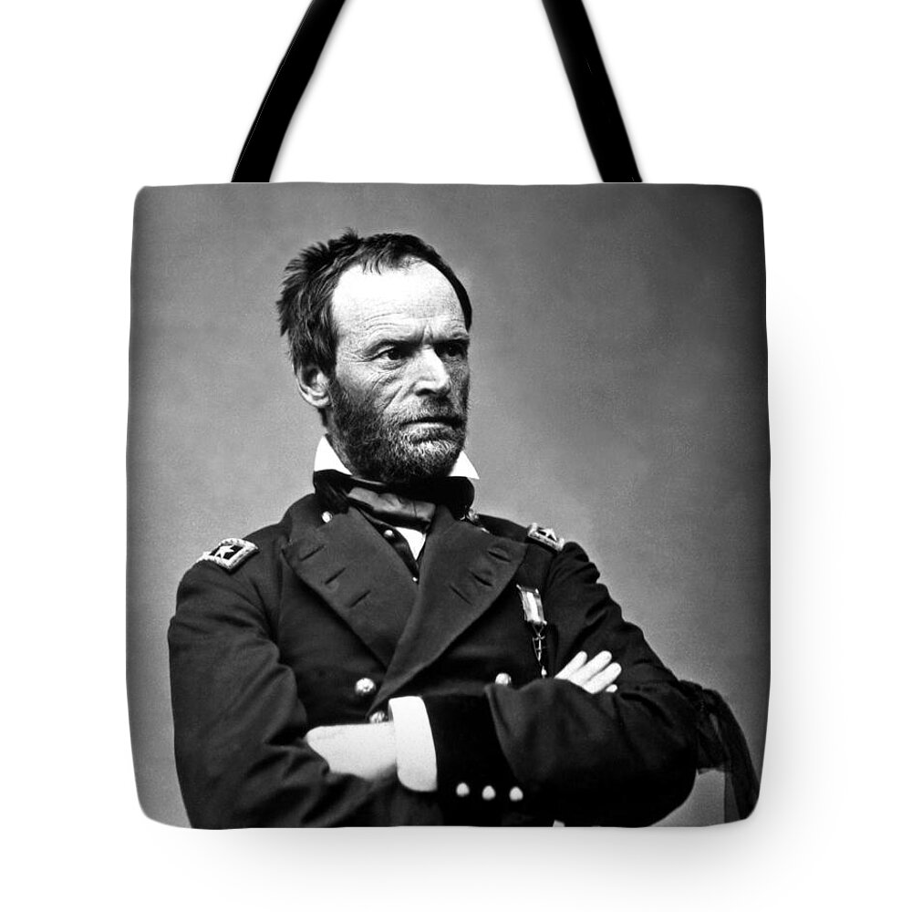 General Sherman Tote Bag featuring the photograph General William Tecumseh Sherman by War Is Hell Store