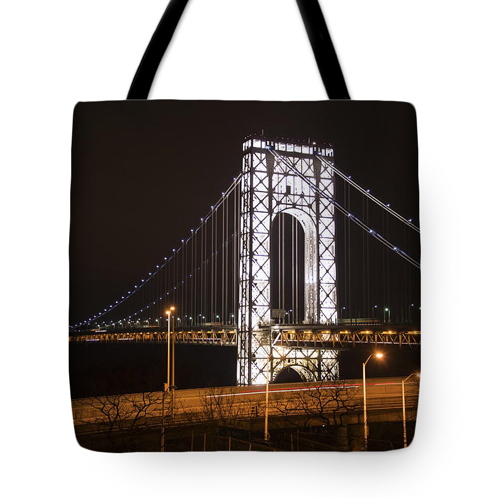 Gwb Tote Bag featuring the photograph George Washington Bridge on President's Day by Theodore Jones