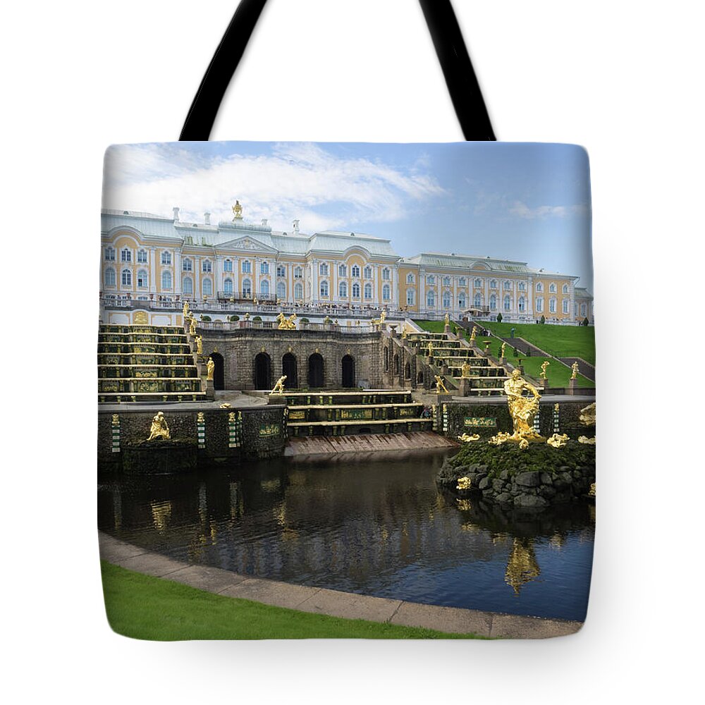 Photography Tote Bag featuring the photograph Grand Cascade Fountains At Peterhof #4 by Panoramic Images