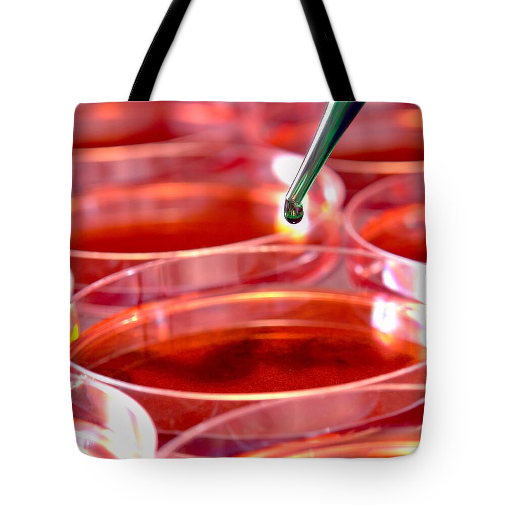 Lab Tote Bag featuring the photograph Laboratory Experiment in Science Research Lab #40 by Science Research Lab