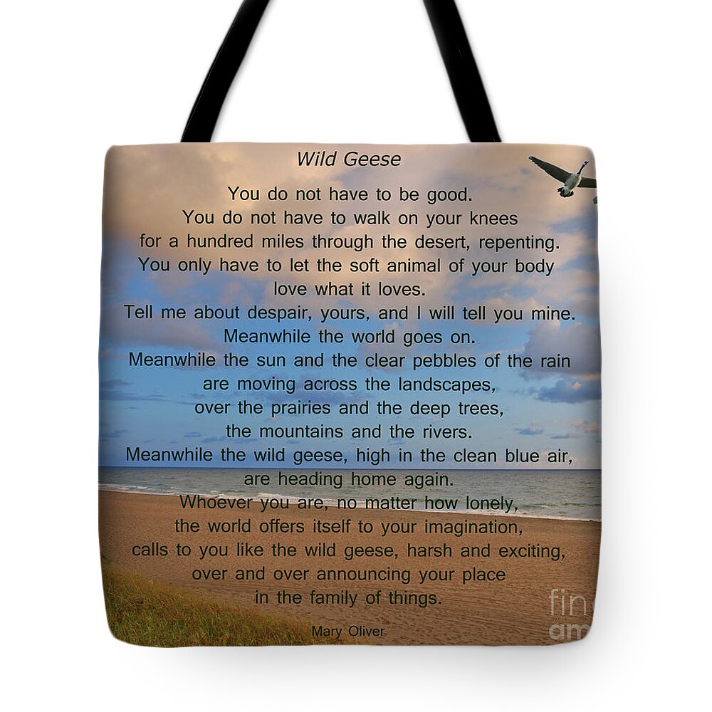 Wild Geese Tote Bag featuring the photograph 40- Wild Geese Mary Oliver by Joseph Keane