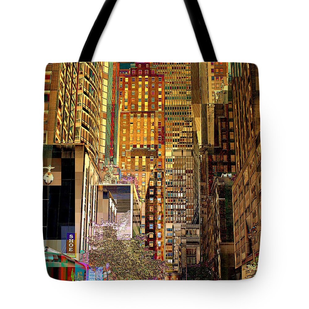 Metlife Building Tote Bag featuring the photograph 45th Street Redux by Miriam Danar