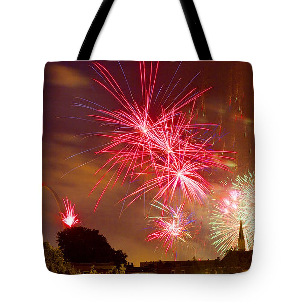 St Louis Arch Tote Bag featuring the photograph 4th of July in St Louis by Garry McMichael