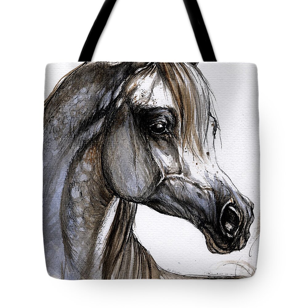 Horse Tote Bag featuring the painting Arabian Horse by Ang El
