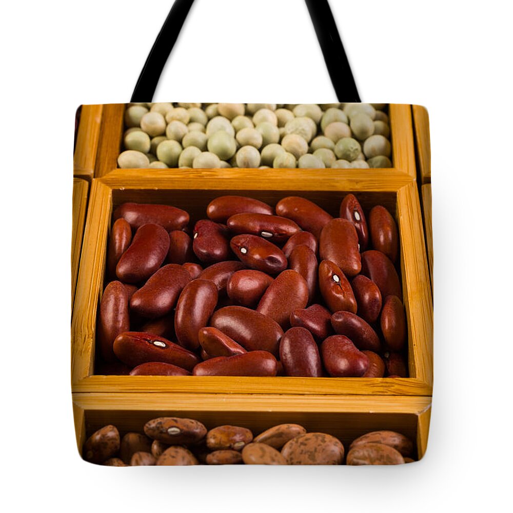 Agricultural Tote Bag featuring the photograph Boxes of beans by Raul Rodriguez