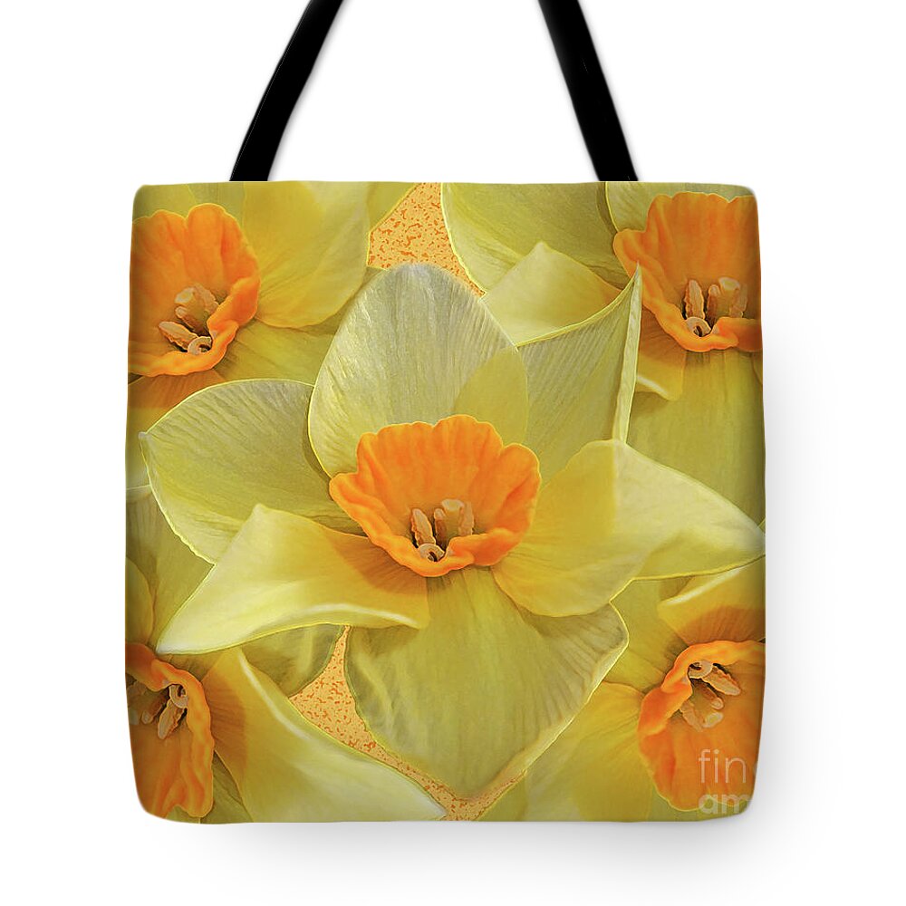 Andee Design Daffodils Tote Bag featuring the photograph 5 Daffy's On Parade by Andee Design