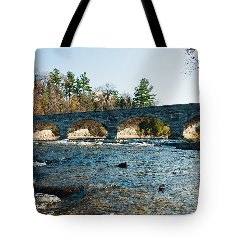  Stonebridge Tote Bag featuring the photograph 5-Span Bridge by Cheryl Baxter