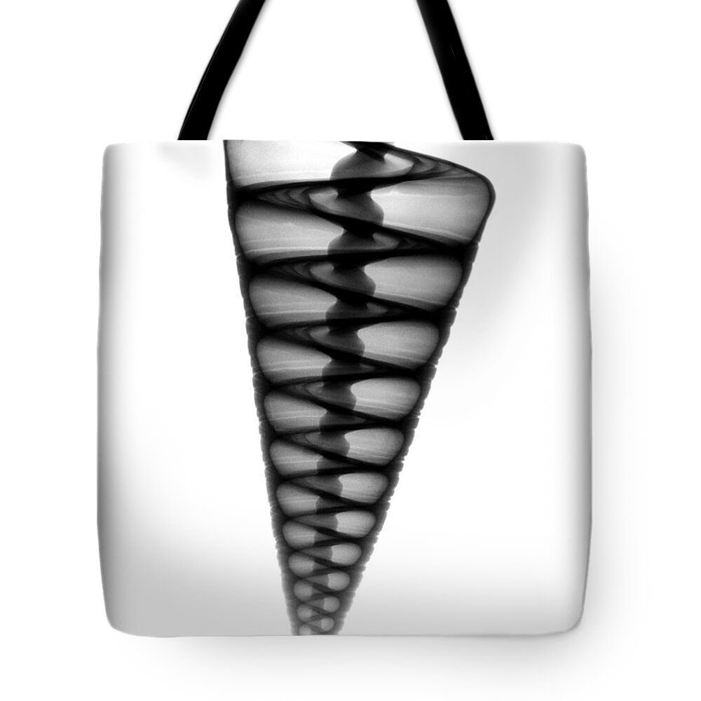 Radiograph Tote Bag featuring the photograph X-ray Of Top Shell #5 by Bert Myers